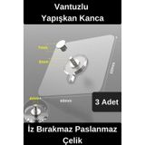 Dayanıklı Yapışkan Kanca İz Bırakmaz Süper Güçlü Vantuzlu Askı Cam Fayans Seramik Mermer 3 Adet