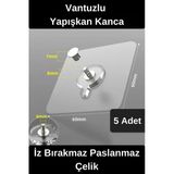 Dayanıklı Yapışkan Kanca İz Bırakmaz Süper Güçlü Vantuzlu Askı Cam Fayans Seramik Mermer 5 Adet