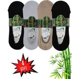 Dayco Bayan Bambu Premium Babet Çorap 4'lü Set (Siyah,bej,beyaz) - 36 - 41 - Çok Renkli