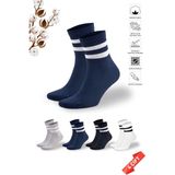 Dayco Çizgili Renkli Unisex Tenis Çorabı Dikişsiz 4'lü (Siyah, Beyaz, Gri Melanj, Lacivert - 41 - 45 - Siyah - Beyaz - Gri - Lacivert