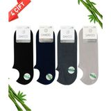 Dayco Premium Bambu Dikişsiz Sneakers Görünmez Spor Çorap 4'lü Karışık Paket - Çok Renkli - 41 - 45
