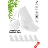 Dayco Premium Beyaz Lastiksiz Sıkma Yapmayan Kadın Bambu Soket Çorap - İz Yapmayan Bambu Çorap - 36-40