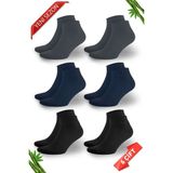 Dayco Premium Dikişsiz Erkek Bambu Patik Çorap 6'lı Asorti Set - 41-45 - 10500-FLS - Füme - Lacivert - 41 - 45