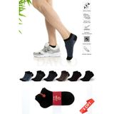 Dayco Premium Dikişsiz Erkek Bambu Patik Çorap 6'lı Jakarlı Asorti Set - 41-45 - 10500-J - Siyah - 41 - 45