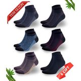 Dayco Premium Dikişsiz Erkek Bambu Patik Çorap 6Lı Jakarlı Asorti Set