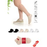 Dayco Premium Dikişsiz Kadın Bambu Patik Çorap 6lı Asorti Set - 10553-A - 36-40 - Beyaz - Bej - Siyah - 36 - 40