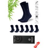 Dayco Premium Dikişsiz Klasik Uzun Lacivert Yazlık Erkek Bambu Soket Çorap 6Lı Hediyelik Kutulu Set