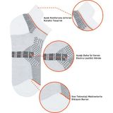 Dayco Premium Dikişsiz Kulaklı Bambu Süper Patik Çorap - 35 - 38 - Beyaz - Siyah - Gri Melanj