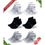 Dayco Premium Dikişsiz Kulaklı Bambu Süper Patik Çorap - 47 - 50 - Beyaz - Siyah - Gri Melanj
