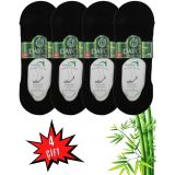 Dayco Premium Dikişsiz Siyah Renk 4Lü Erkek Bambu Babet Çorap (Görünmez Çorap)