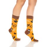 Dayco Premium Dikişsiz Unisex Kahve Desenli Renkli Soket Çorap
