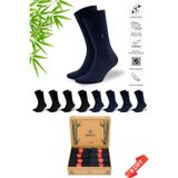 Dayco Premium Dikişsiz Yazlık Bambu Soket Çorap 8Li Set Kraft Kutulu 4 Siyah 4 Lacivert