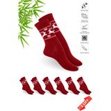 Dayco Premium Geyik Desenli Sim Detaylı Dikişsiz Kadın Bambu Soket Çorap - 36-40 - 361 - Kırmızı - 36 - 40