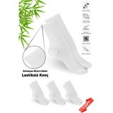 Dayco Premium Lastiksiz Sıkma Yapmayan Beyaz Renk Dikişsiz Kadın Bambu Soket Çorap - 36-40 - 371BYZ-3LU - 36 - 40