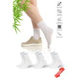 Dayco Premium Lastiksiz Sıkma Yapmayan Beyaz Renk Dikişsiz Kadın Bambu Soket Çorap - 36-40 - 371BYZ-3lu