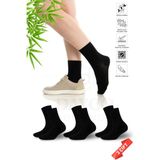 Dayco Premium Lastiksiz Sıkma Yapmayan Siyah Renk Dikişsiz Kadın Bambu Soket Çorap - 36-40 - 371SYH-3LU - 36 - 40