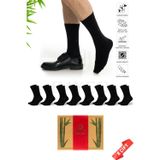 Dayco Premium Yazlık Erkek Bambu Soket Çorap 8'li Siyah Set Kraft Kutulu - 41-45 - 478