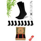 Dayco Premium Yazlık Erkek Bambu Soket Çorap 8'li Siyah Set Kraft Kutulu - 478-38-40 - 38 - 40