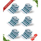 Dayco Sim Detaylı Çizgi Desenli Kadın Bambu Patik Çorap 6Lı Set