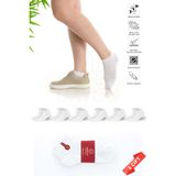 Dayco Socks Premium Dikişsiz Kadın Bambu Patik Çorap 6'lı Beyaz Set - 10553-b