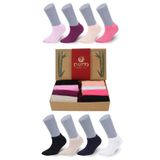 Dayco Socks Premium Dikişsiz Kadın Bambu Patik Çorap 8'li Asorti Kraft Kutulu Set - 558