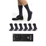 Dayco Socks Premium Dikişsiz Klasik Uzun Füme Yazlık Erkek Bambu Soket Çorap 6lı Hediyelik Kutulu Set - 10125-FUME - 45-47