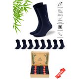 Dayco Socks Premium Dikişsiz Yazlık Bambu Çorap 8'Li Set Kraft Kutulu Lacivert - 475-41-44