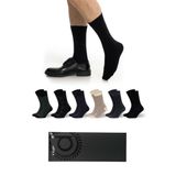 Dayco Socks Premium Erkek Kışlık Bambu Soket Çorap (Klasik Uzun Erkek Çorabı) 6'lı Asorti Seti 41-45