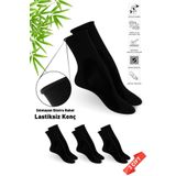 Dayco Socks Premium Lastiksiz Sıkma Yapmayan Siyah Renk Dikişsiz Kadın Bambu Soket Çorap - 36-40 - 371SYH-3LU