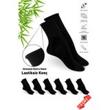 Dayco Socks Premium Siyah Lastiksiz Sıkma Yapmayan Kadın Bambu Soket Çorap - İz Yapmayan Bambu Çorap - 36-40