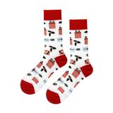 Dayco Socks Unisex Hediye Desenli Renkli Soket Çorap Kırmızı