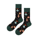 Dayco Socks Unisex Hediye Desenli Renkli Soket Çorap Yeşil