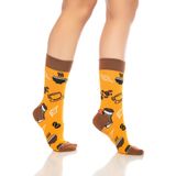 Dayco Socks Unisex Kahve Desenli Renkli Soket Çorap