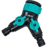 Daye DY8002L Çift Çıkışlı Vanalı Musluk Adaptörü 3/4" - 1" Dayanıklı ABS Malzemeden Üretilmiştir