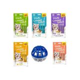 DAYK SHOP Royalist Creamy Snack 5'li Ve 1 Adet Çıngıraklı Kedi Topu