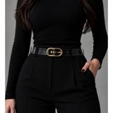 DAYMA Şeffaf Kadın Kemer Metal Tokalı Bel Kemeri Günlük ve Şık Kullanım - 100 cm - Şeffaf - Füme