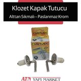 Daymix Alttan Sıkmalı Klozet Kapak Tutucu – Paslanmaz Krom – Vidalı Montaj – 5 Yıl Garantili