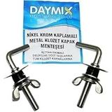 DAYMIX Metal Klozet Kapak Menteşesi Vidası, Nikel Krom Kaplamalı, Alttan Sıkmalı, 5 kg Ağırlık Kapasiteli, 90 cm x 3.5 cm, PVC Menteşe Dahil