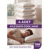 Days In Colours 4 Adet Maxi Klimalı Silikon Yastık - Daycool Serisi - 4 x 1100 Gram Maxi Klimalı Kapitone Silikon Yastık - 50 x 70 cm - Beyaz - Altın