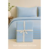 Days In Colours Serenity Tek Kişilik Nevresim Takımı %100 Organik Pamuk Mavi