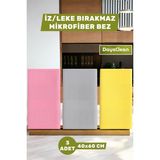 DaysClean 3'lü Premium Mikrofiber Cam Temizlik Bezi | Mutfak Cam Araba Temizlik Bezi | Bulaşık Kurulama Bezi |40X60|