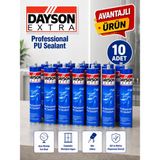 Dayson *10 Adet* Gri Mastik Ekstra Güçlü Yapıştırıcı 280 ml Üstün Yapışma ve Izolasyon Sağlar