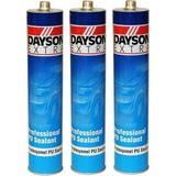 Dayson Extra Mastik Poliüretan Siyah Silikon Pu 280 ml Çelik Silikon Başlıklı Renk Siyah 3 Adet