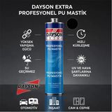 Dayson Extra Poliüretan Mastik Silikonize Yapıştırıcı, Siyah Renk, 280 Ml