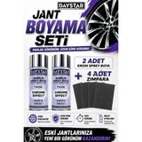 Daystar Jant Boyama Seti 2 Adet Krom Effect Sprey Boya 400 ml + 4 Adet Zımpara | Profesyonel Krom Görünüm