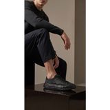 Daytex 2474 Togga - Hakiki Deri Detaylı Keten Fileli Ortopedik Ithal Kalın Eva Taban Hafif Erkek Spor Sneaker Ayakkabı Siyah