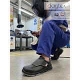 Daytex K-505 S2 Src - Hakiki Cilt Deri Cırt Cırtlı Bağcıksız Kıvılcım Korumalı Kompozit Burunlu Konforlu Kaynakçı ve Döküm Iş Ayakkabısı - Siyah
