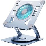 Daytona 804D 360 Derece Dönebilir Alüminyum Katlanabilir Laptop Macbook Standı (Koyu Gri)