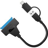 Daytona A4204 2in1 USB 3.0 Type-C To 2.5 Inç Sata HDD SSD Çevirici Dönüştürücü - Siyah