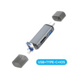 Daytona ADS-28 6ın1 Otg Card Reader- Lightning, USB 3.0 to Type C SD/TF Kart Okuyucu Apple, Iphone& Ipad için
